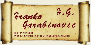 Hranko Garabinović vizit kartica